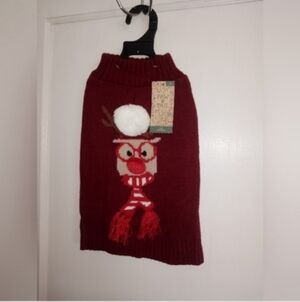 NWT Paw & Tail Dog Christmas Reindeer Sweater S